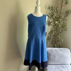 Jessica Howard Blue Colorblock Sleeveless Dress Size 14, NWT